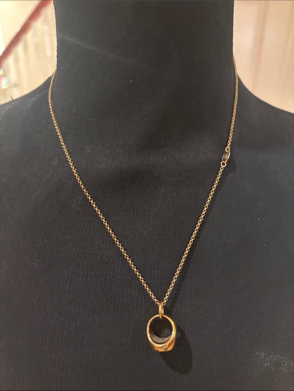 Juicy Couture Gold-Tone “Class Ring” Pendant Necklace